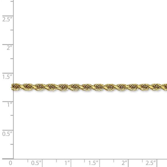 3.25mm 10k Yellow Gold D/C Quadruple Rope Chain Necklace, 22 Inch - Picture 5 of 8